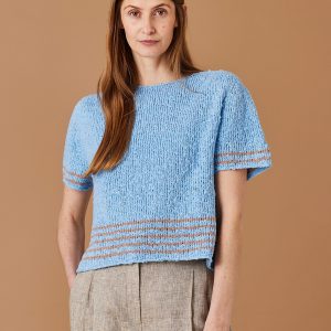 T-shirt med sadelaxlar & ränder (898309)
